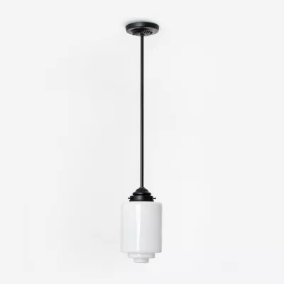 20's Art déco Hängeleuchte " Medium Stepped Cylinder Moonlight"