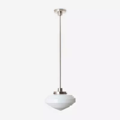 20's Art déco Hängeleuchte "Deco Pointy" – Mattnickel