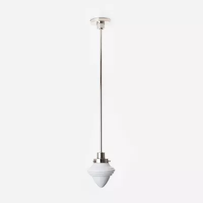 20's Art déco Hängeleuchte "Small Acorn" – Nickel