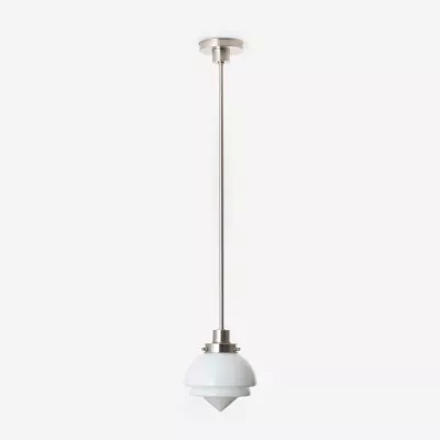 20's Art déco Hängeleuchte "Small Pointy" – Nickel