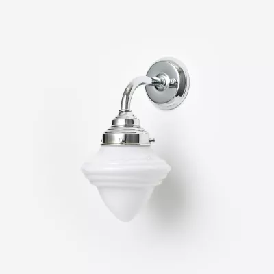 20's Art déco Wandleuchte "Acorn Small Curve" – Chrom
