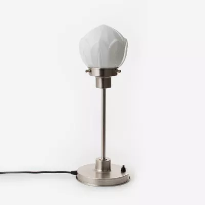 Schlanke Tischlampe Lotus 20's Bronze