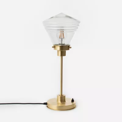 Schlanke Tischlampe Luxuriös Schule Klein Klar 20's Mattnickel