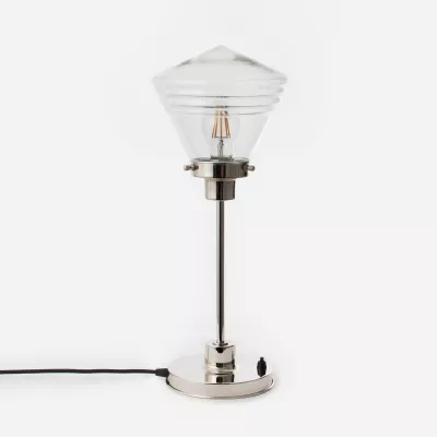Schlanke Tischlampe Luxuriös Schule Klein Klar 20's Mattnickel