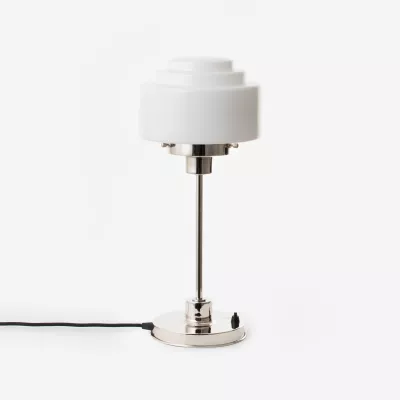 Schlanke Tischlampe Stepped Ø 20 20's Messing