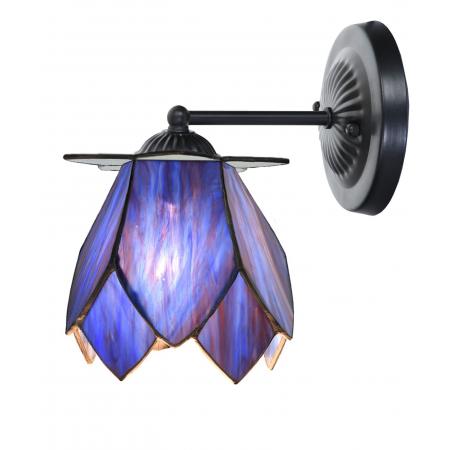 Tiffany Wandlampe schwarz mit Blue Lotus