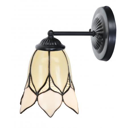 Tiffany Wandlampe schwarz mit Lovely Flower White