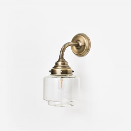 Wandleuchte Stepped Cylinder Small Clear Curve Bronze