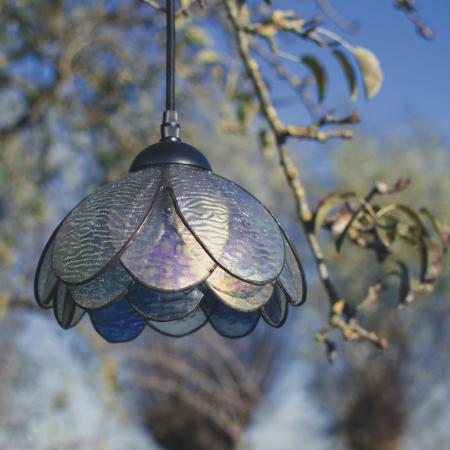 Hängelampe Sparkling Peony an einem Vintage-Anhänger aus Baumwolle