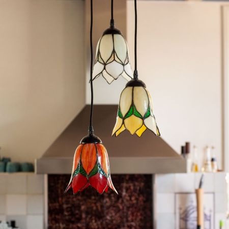 Tiffany Kronleuchter Lovely Flower Red 3