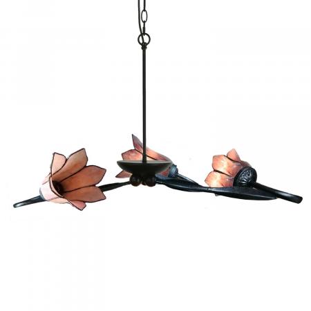 3 light Chandelier Lovely Gentian Purple