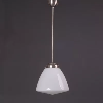 Hängelampe School Globe Large Armatur Gerundet in Nickel Matt