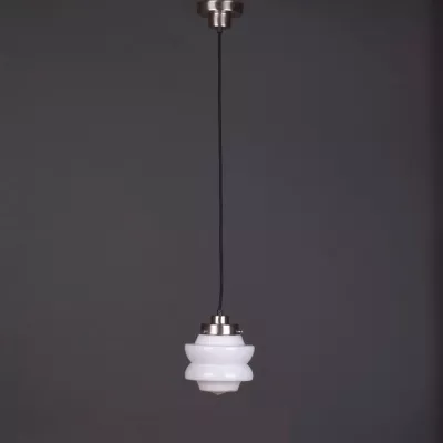 Pendelleuchte Small Top  Armatur Vintage Schnür Kantig in Nickel