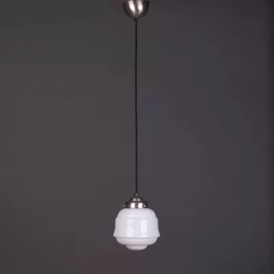 Pendelleuchte Frontier  Armatur Vintage Schnür Kantig in Nickel Matt
