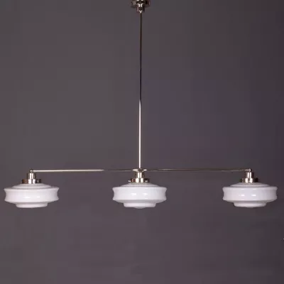 Hängelampe 3-Lichter Bing Mittenabstand 60+60 cm in Nickel