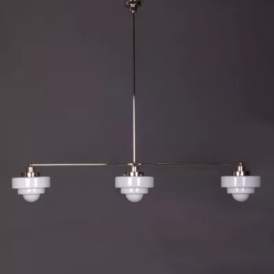 Hängelampe 3-Lichter Lorm Mittenabstand 40+40 cm in Nickel