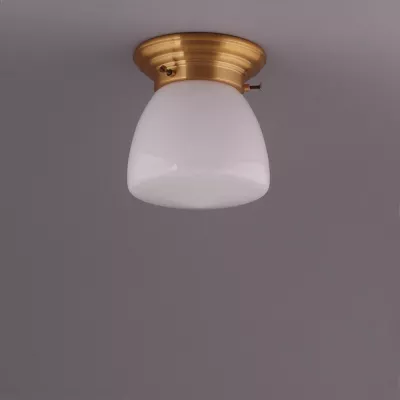 Deckenlampe School Globe Deckenplatte Gerundet  in Messing