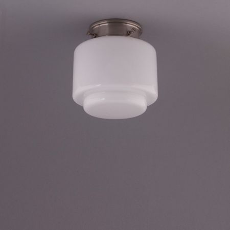 Deckenlampe Stufenzylinder Klein Deckenplatte Recht  in Nickel Matt
