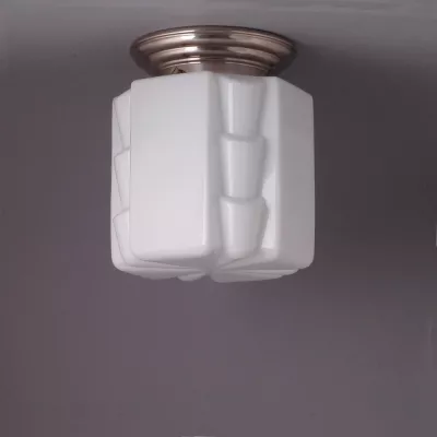 Deckenlampe Expressionism  Deckenplatte Gerundet  in Nickel