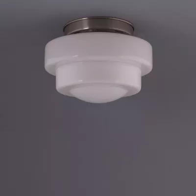 Deckenlampe Semi-Round Stepped Globe Deckenplatte Gerundet  in Nickel