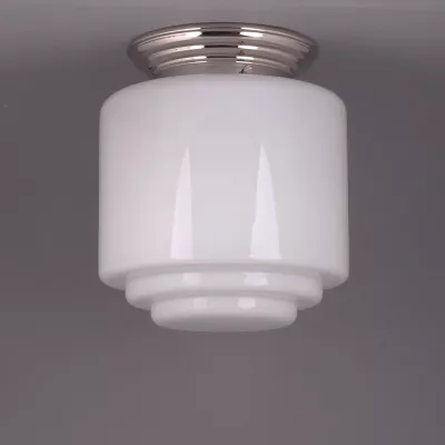 Deckenlampe Stepped Cylinder Large Deckenplatte Recht  in Nickel Matt