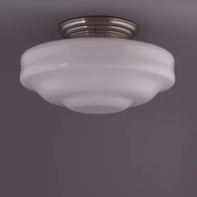 Deckenlampe Siegfried  Deckenplatte Gerundet  in Nickel Matt
