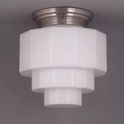 Deckenlampe Decagon Deckenplatte Gerundet  in Nickel Matt
