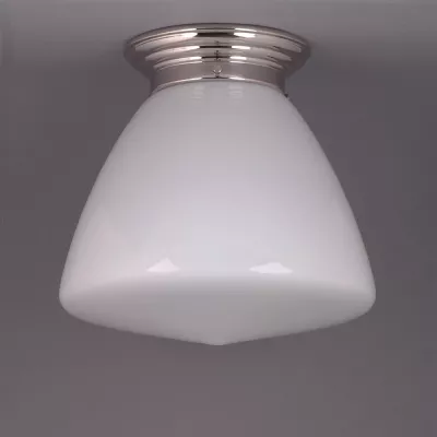 Deckenlampe School Globe Large Deckenplatte Gerundet  in Nickel