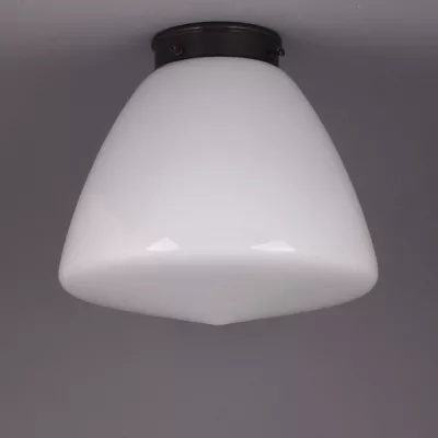 Deckenlampe School Globe Large Deckenplatte Recht  in Messing