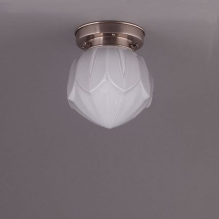 Deckenlampe Lotus Deckenplatte Kantig  in Nickel Matt