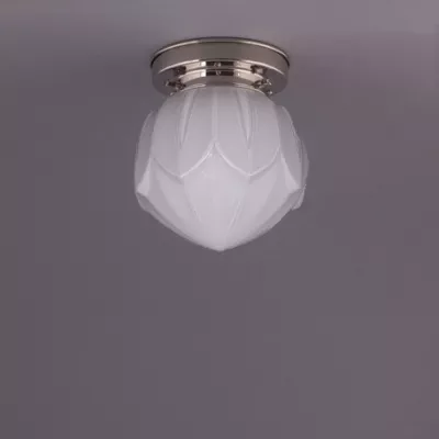 Deckenlampe Lotus Deckenplatte Kantig  in Nickel