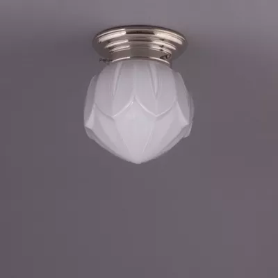 Deckenlampe Lotus Deckenplatte Gerundet  in Nickel