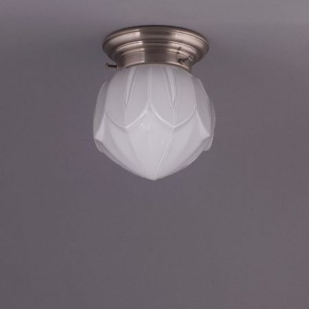 Deckenlampe Lotus Deckenplatte Gerundet  in Nickel Matt