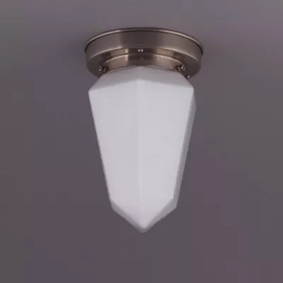 Deckenlampe Brillant Matt Opal Deckenplatte Kantig  in Nickel Matt