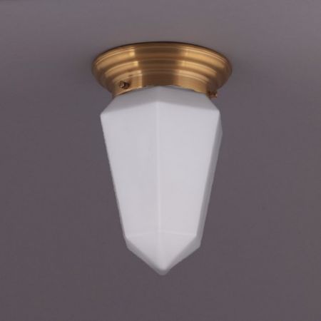 Deckenlampe Brillant Matt Opal Deckenplatte Gerundet  in Nickel Matt