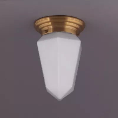 Deckenlampe Brillant Matt Opal Deckenplatte Gerundet  in Nickel