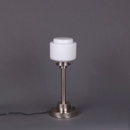 Tischlampe Stufenzylinder Klein Armatur Kantig  in Nickel Matt