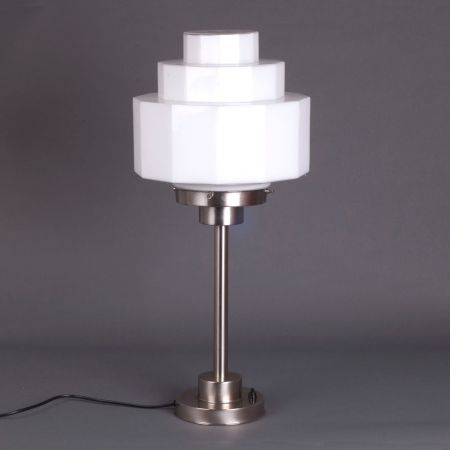 Tischlampe Decagon Armatur Kantig  in Nickel Matt