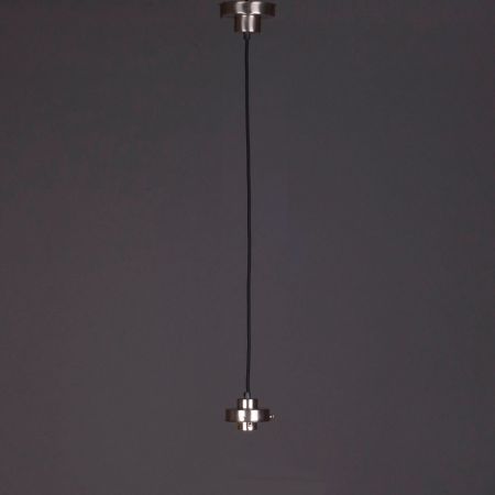 Pendelleuchte Small Top  Armatur Vintage Schnür Kantig in Nickel Matt