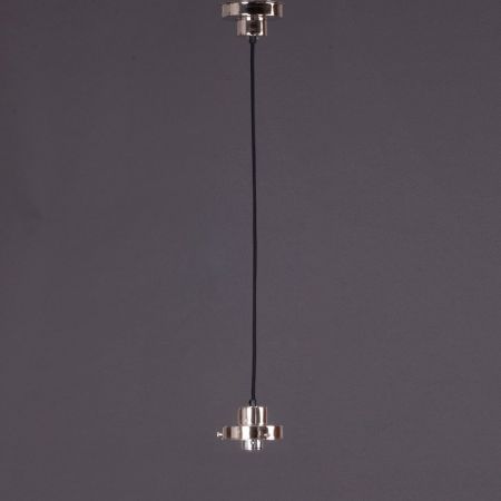 Pendelleuchte Small Top  Armatur Vintage Schnür Kantig in Nickel