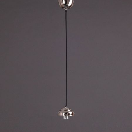Pendelleuchte Deco Plain Armatur Vintage Schnür Gerundet in Nickel