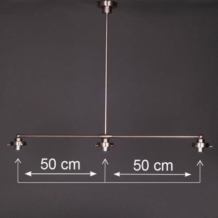 Hängelampe 3-Lichter Circle Mittenabstand 50+50 cm in Gebürstet Nickel