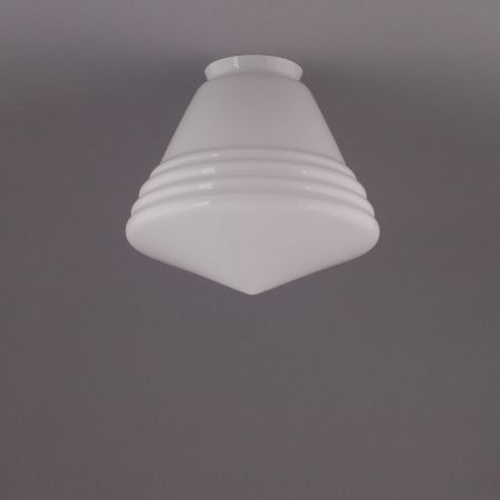 Deckenlampe School de Luxe klein Deckenplatte Gerundet  in Nickel