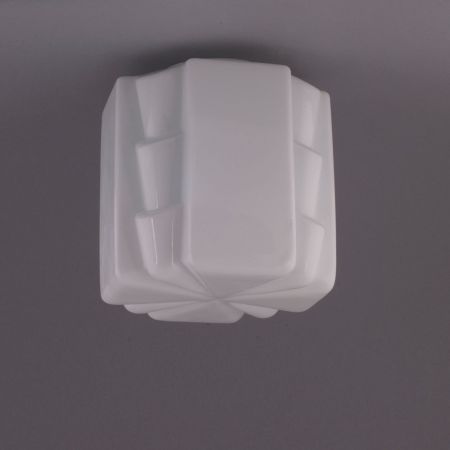 Deckenlampe Expressionism  Deckenplatte Kantig  in Nickel Matt