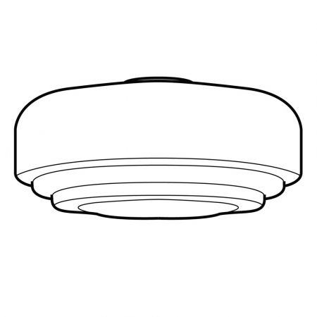 Deckenlampe Lloyd Deckenplatte Kantig  in Messing