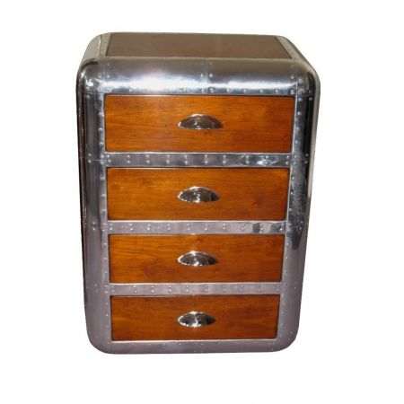 kleine Kommode aus Holz und Alu