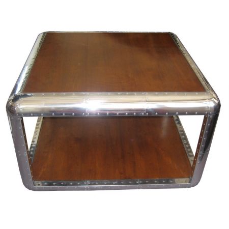 "D. Clipper" Couchtisch Alu Holz