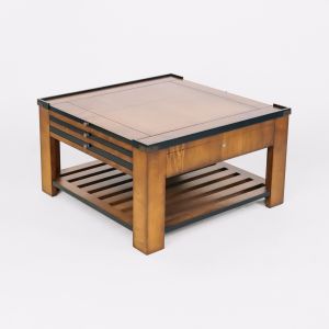 Quadratischer Spieltisch / Game Table "Addison", in Mahagoni, mit austauschbaren Spielbrettern - sofort lieferbar