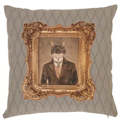 Clayre & Eef Außergewöhnliches Kissen Katzenfoto 40*40cm