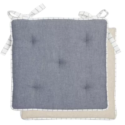Clayre & Eef Stuhlkissen grau blau 40*40cm